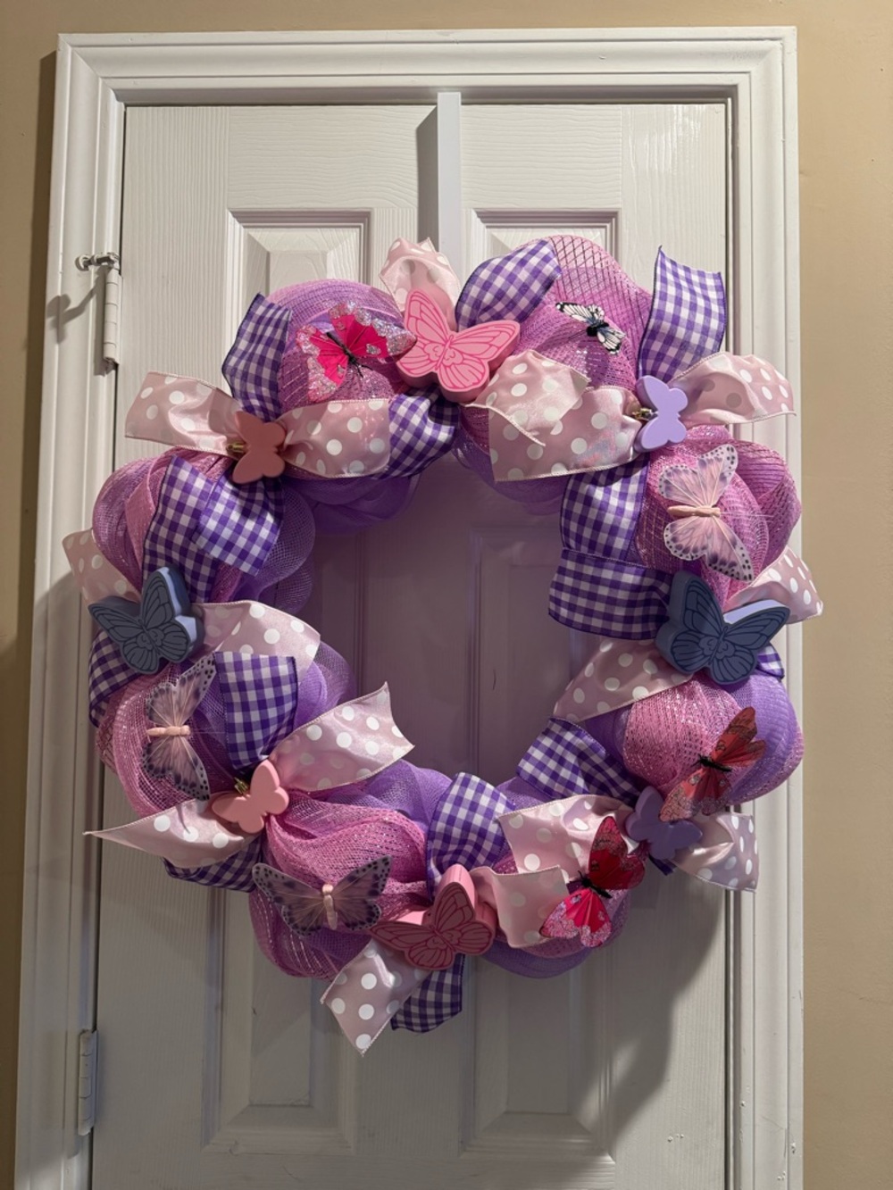 Purple & Pink Butterfly Decorative Wreath